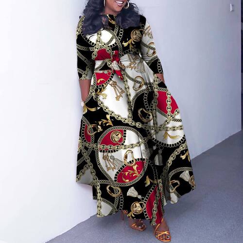 L-4XL plus size African women's dress大码秋冬非洲女士连