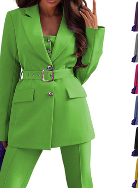 Two pieces of women's coat, long sleeved suit and trousers