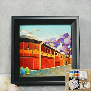 DIY掐丝珐琅彩画材料包《朝花夕拾》纯珐琅釉料 含练习图  教程