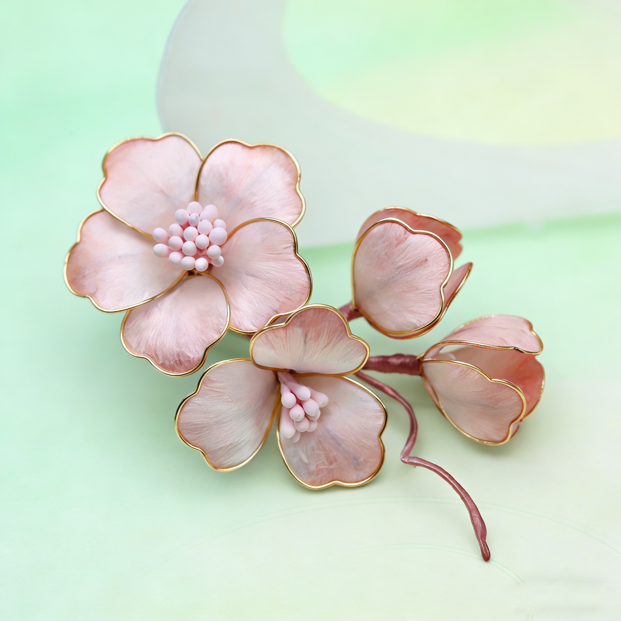 花柔  温温柔柔的粉~掐丝绒花夹子非遗手工绒花发夹边夹头饰发饰,饰品/流行首饰/时尚饰品新,发饰,淘宝优惠券,粉丝福利购,淘宝优惠卷