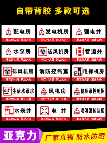 强电井弱电井管道井水表井标识牌