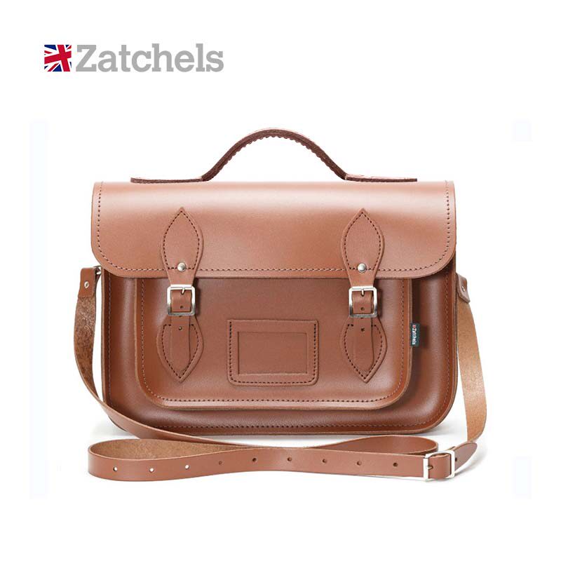 zatchels正品英国经典剑桥包13寸女真皮单肩斜挎复古邮差包手工包