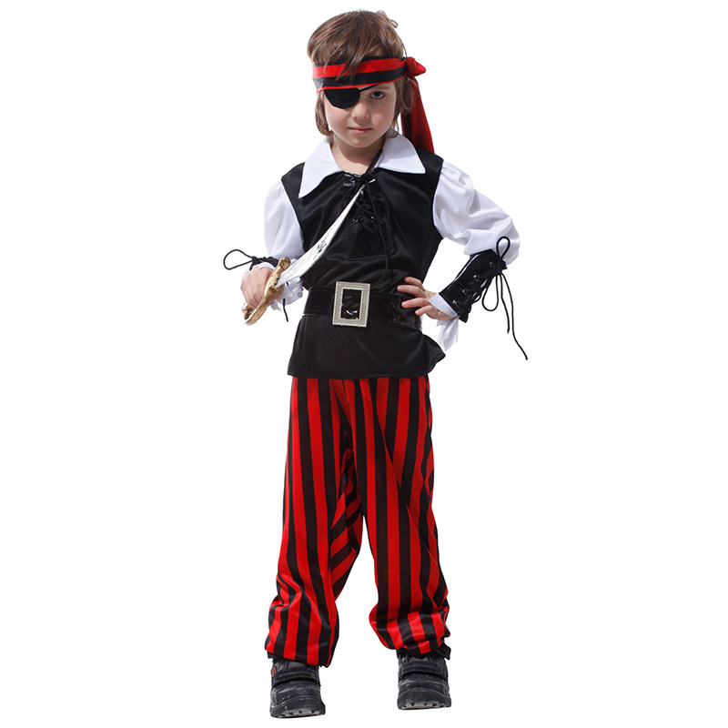 万圣节cosplay服装幼儿面具舞会杰克海盗服演出服儿童海盗表演服