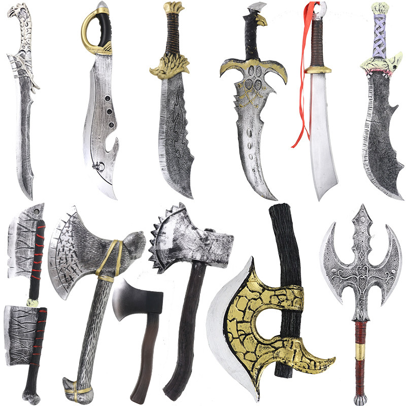 万圣节表演道具兵器斧子儿童玩具道具仿真武器电影道具pu刀模型