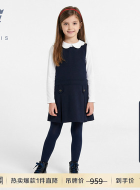 Jacadi亚卡迪法国女童法式无袖连衣裙春季季新款百搭长裙2043122