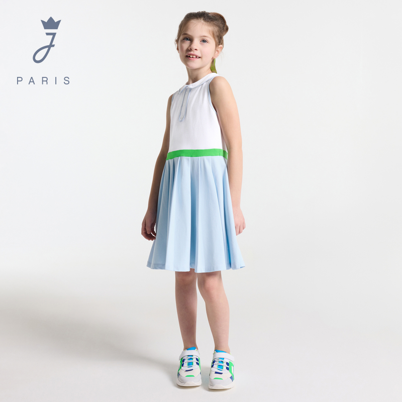 Jacadi亚卡迪女童polo运动连衣裙25夏季新款时尚娃娃翻领2041406