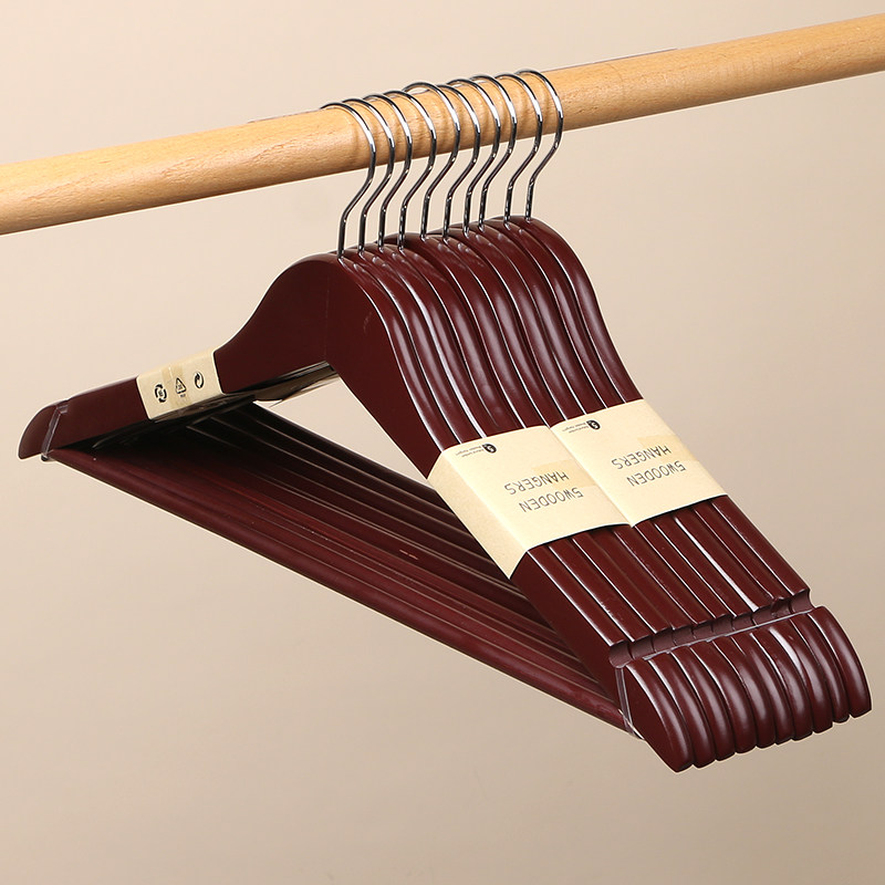 防滑木头木制衣服挂衣架子衣柜撑子木质衣架家用挂衣实木衣挂无痕,收纳整理,木质衣架,淘宝优惠券,粉丝福利购,淘宝优惠卷