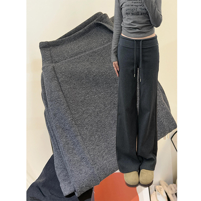 高腰垂感显瘦小个子休闲阔腿卫裤