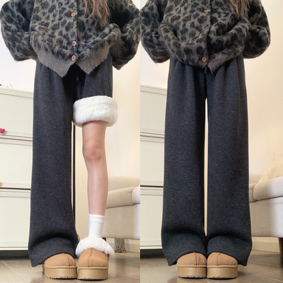 羊羔绒糯米裤女秋冬加绒
