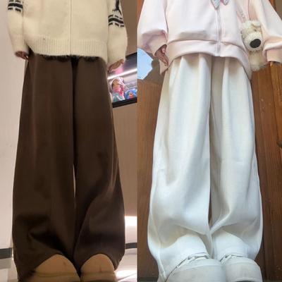 高腰宽松显瘦小个子休闲阔腿裤