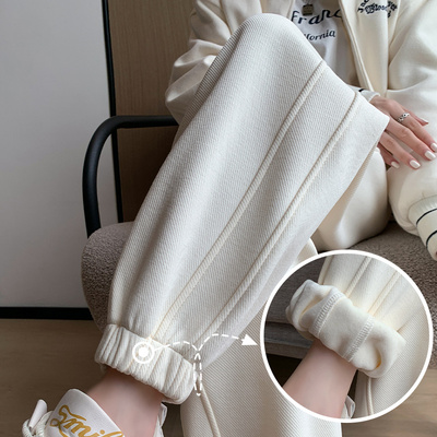 白色运动裤女春秋2024