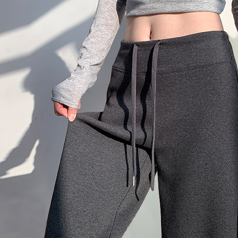 深灰色lulu直筒运动裤女秋冬加绒2025新款小个子高腰垂感阔腿卫裤,女装/女士精品,休闲裤,淘宝优惠券,粉丝福利购,淘宝优惠卷