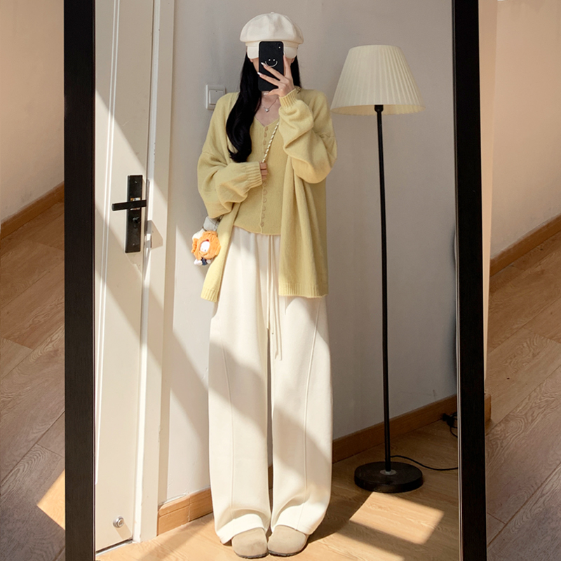 白色弯刀裤女春秋季2025新款