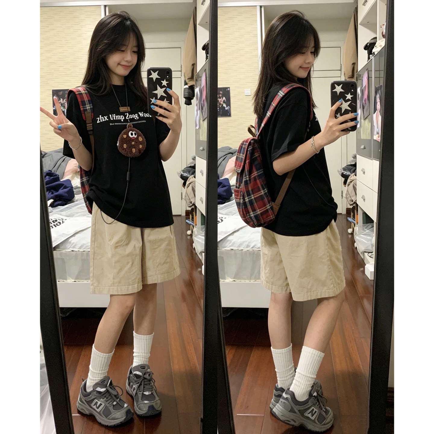 卡其色纯棉西装运动短裤女夏季薄款小个子高腰休闲棉麻阔腿五分裤