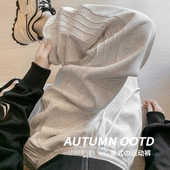 女春秋季 子高腰垂感宽松休闲裤 2026新款 阔腿裤 潮 美式 灰色运动卫裤