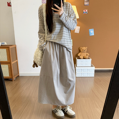 白色高腰抗皱速干半身裙