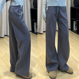 直筒休闲卫裤 深灰色lulu运动裤 宽松小个子阔腿裤 2025新款 女春秋季