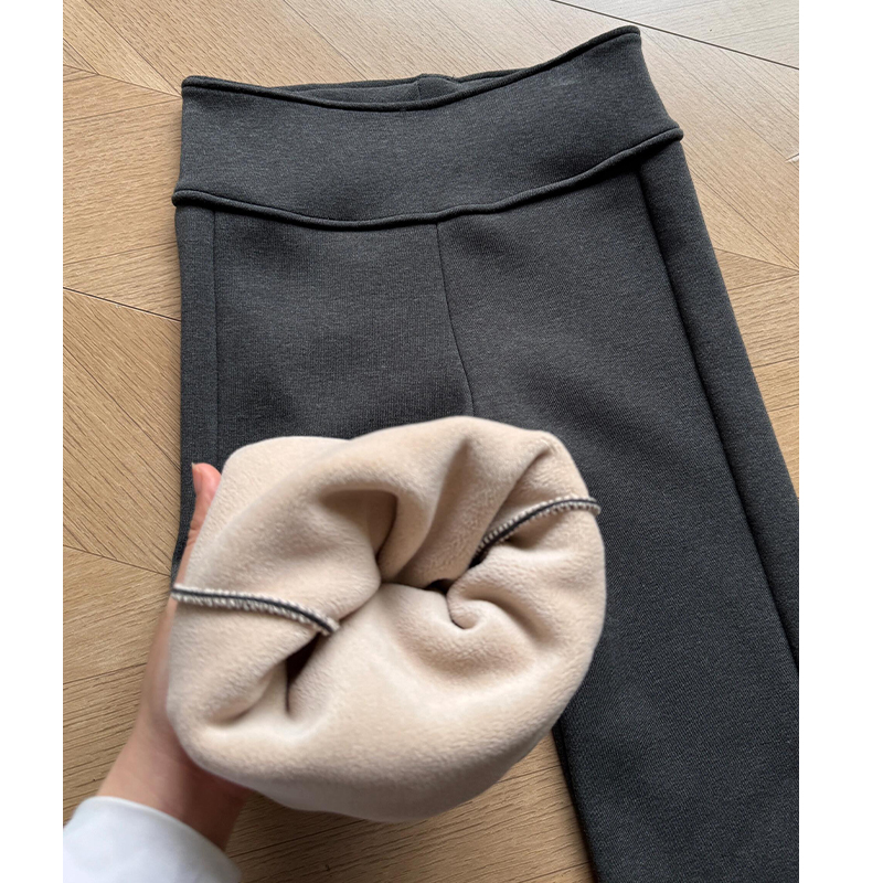 lulu微喇裤女2025新款冬季加绒