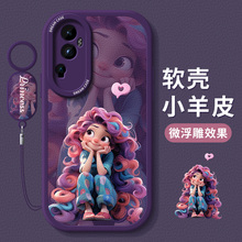 适用opporeno10手机壳女款oppo reno9pro+保护套全包reno8防摔reno7se硅胶磨砂6pro新款por软外壳公主5k卡通