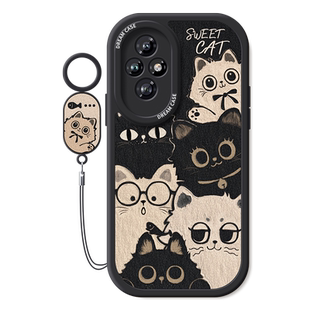 适用荣耀500手机壳400新款100pro保护套300防摔honor90全包80gt硅胶磨砂70pro+卡通60se可爱50猫咪30s软外壳