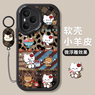 适用荣耀600pro手机壳复古小猫