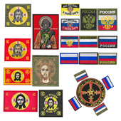 俄罗斯系列魔术贴章军迷个性 国旗战术士气徽章背包双头鹰补丁布贴