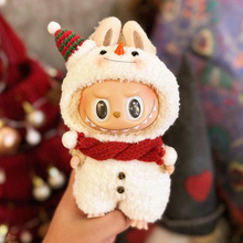 17cm泡泡玛特labubu挂件白色雪人圣诞娃衣套装毛线材料包diy手工