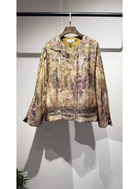 SCRT集喜瑭新中式丝绒棉衣印花棉服DFWB5061