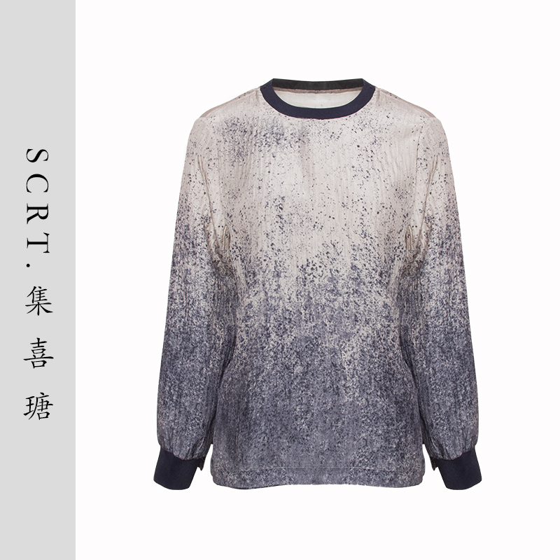 SCRT集喜瑭渐变圆领T恤上衣SGS13801