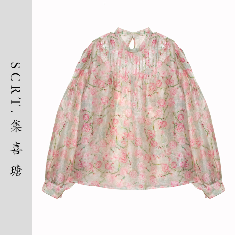 SCRT集喜瑭春季新款印花衬衫上衣SGS12621