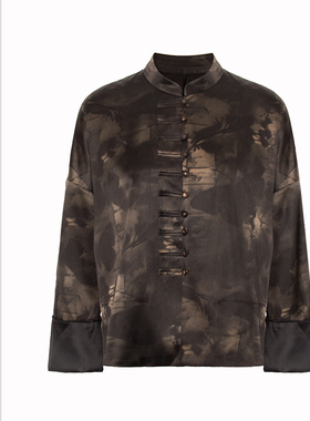 SCRT集喜瑭新中式立领一字扣小重缎外套上衣SGS14469