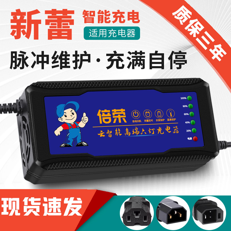 适用新蕾电动车电瓶充电器国标48V12AH60V20A72V新蕾电动车充电器