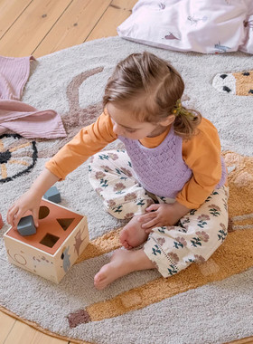 丹麦Sebra 圆形地垫-动物可爱垫子脚垫地毯 直径120cm