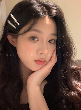 超闪锆石珍珠交叉侧边发夹发饰女