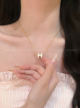 h字母钛钢高级感轻奢小众锁骨链