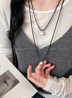 秋冬银色圆球高级感日常百搭项链