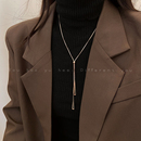 银色钛钢不掉色项链女2025新款 轻奢小众毛衣链高级感气质配饰 爆款