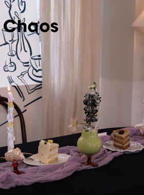 IN Chaos原创设计天然珍珠塔螺千手螺红色烛台摆件高级感结婚礼