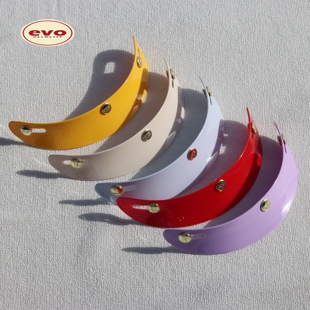 evo头盔短帽檐装饰复古彩色配件安全帽帽舌三扣式红黄紫色通用