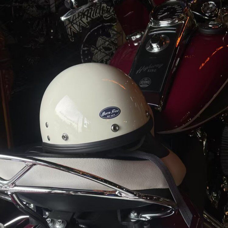 Bornfree头盔复古半盔新款70S小体瓢盔哈雷机车日式夏季traveler