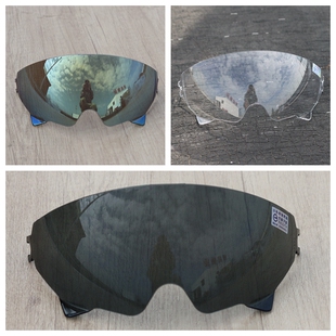 台湾evo头盔原装配件内置镜片风镜W镜片挡风防晒紫外线墨镜黑色