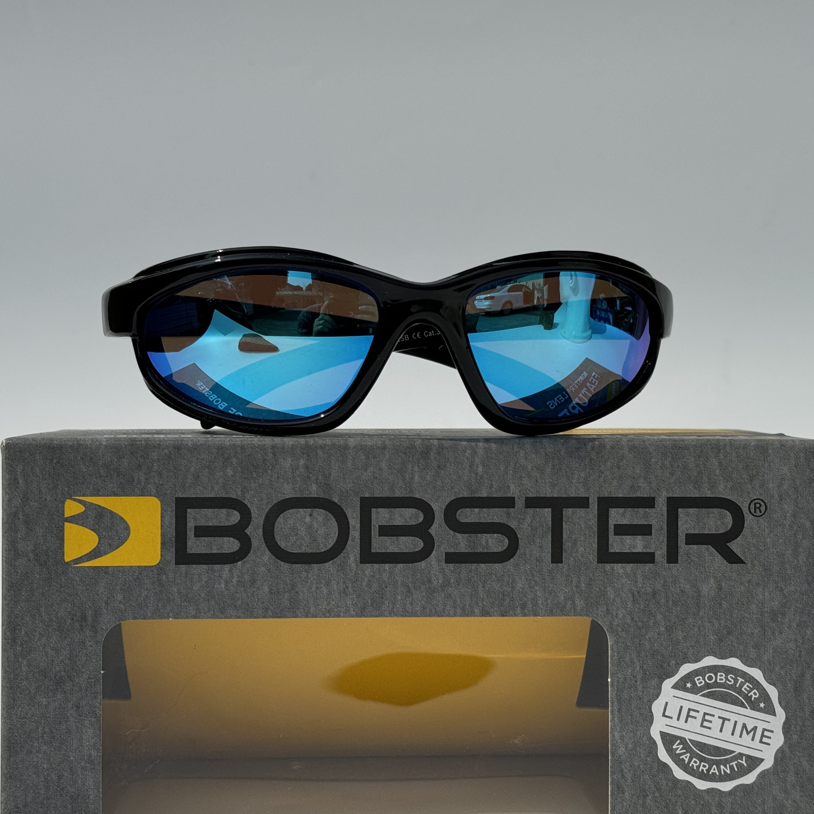 美国进口Bobster风镜哈雷印第安摩托机车防风护目镜电镀蓝变色