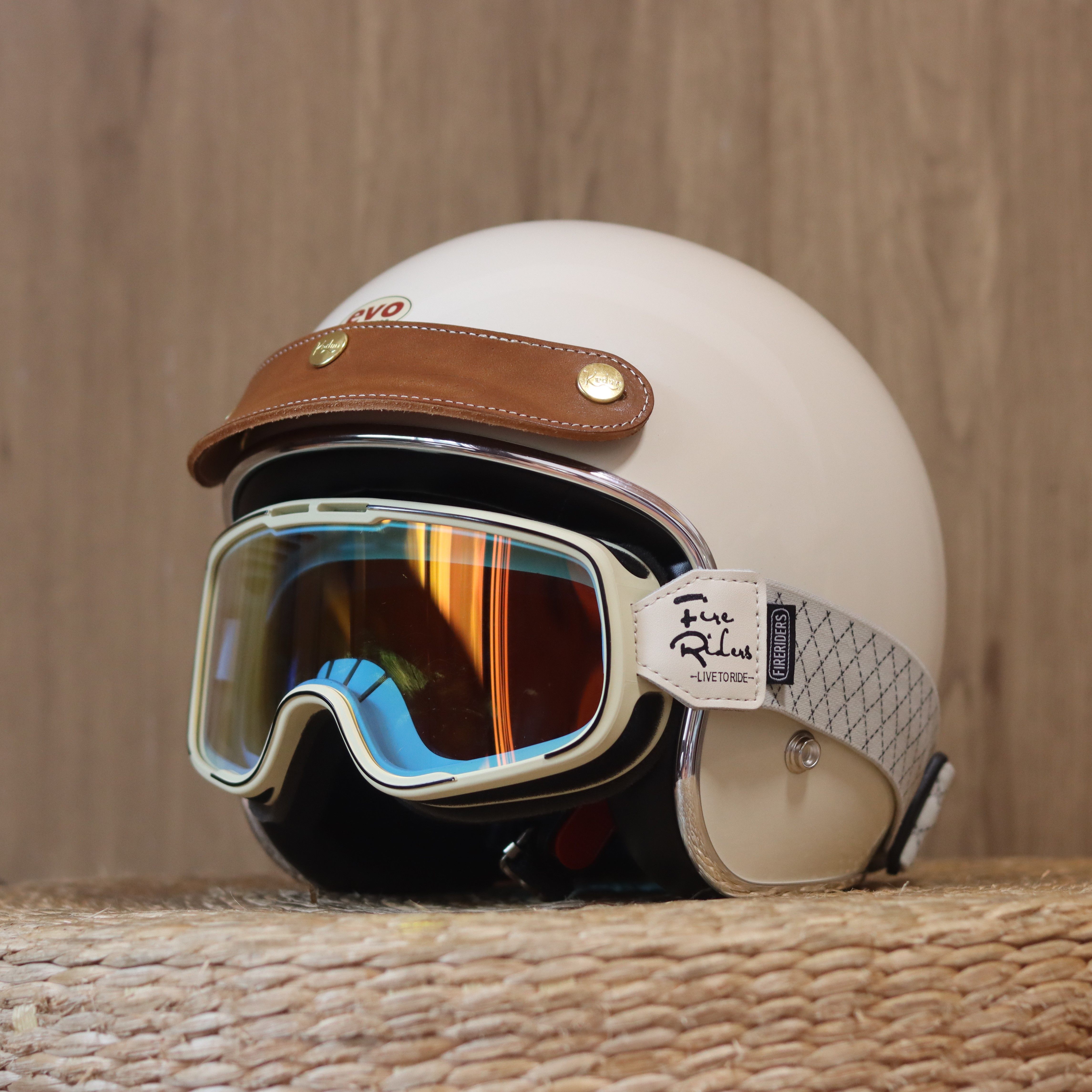 台湾evo复古头盔摩托电动车3/4半盔踏板125la安全帽男女四分之三