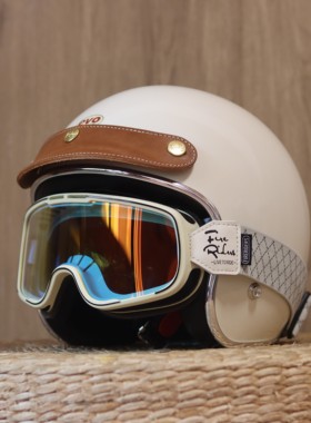 台湾evo复古头盔摩托电动车3/4半盔踏板125la安全帽男女四分之三