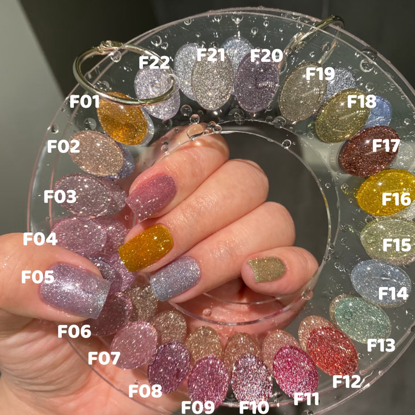 enoi彩虹碎钻 F01-22色超亮甲油胶光疗美甲店网红爆款果碎钻胶