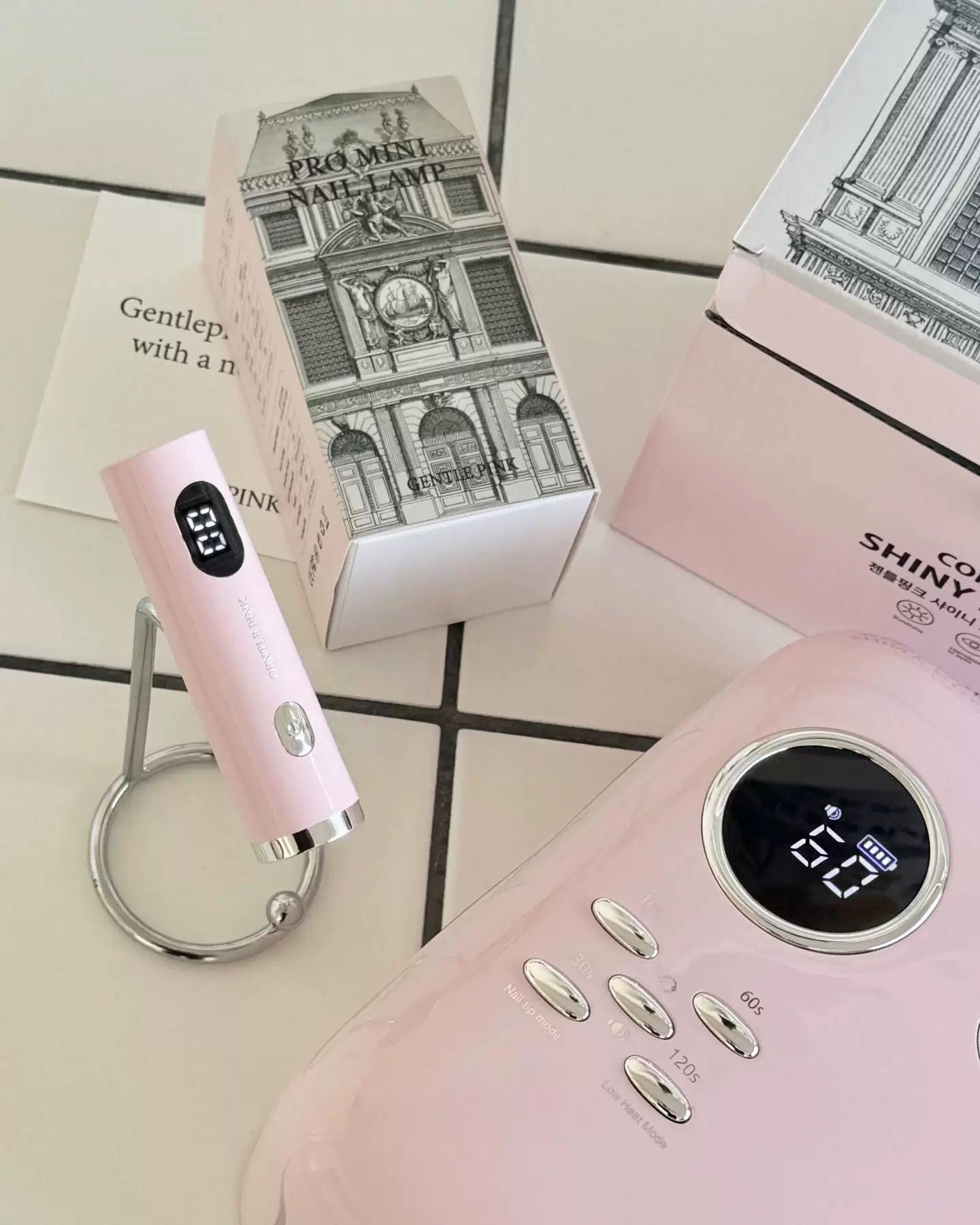 韩国进口Gentle Pink美甲手持灯迷你一字灯LED烤灯简约时尚光疗灯