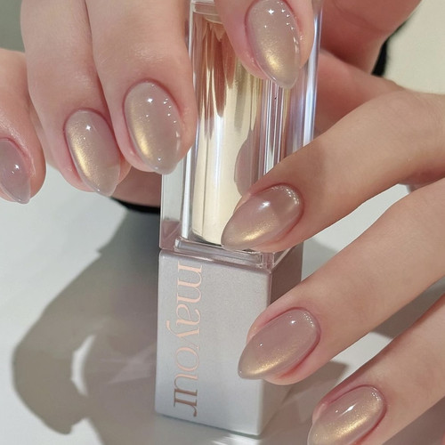 韩国品牌mayour金秋晶石猫眼甲油胶MZ21鎏金紫薇