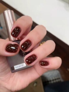 2025 日本进口 小布胶 Emena 1037 黑糖波波超闪碎钻胶 INS网红