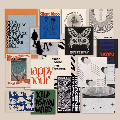 15张美式复古海报墙贴高级感