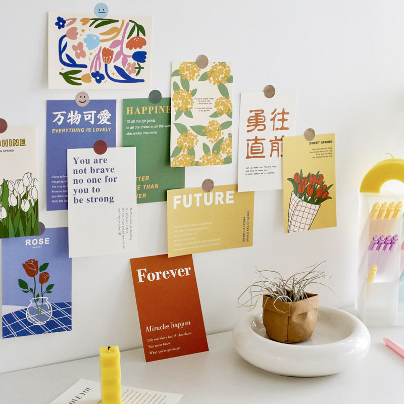 人间理想系列15张装饰卡ins风励志文字宿舍装饰名宿背景墙装饰